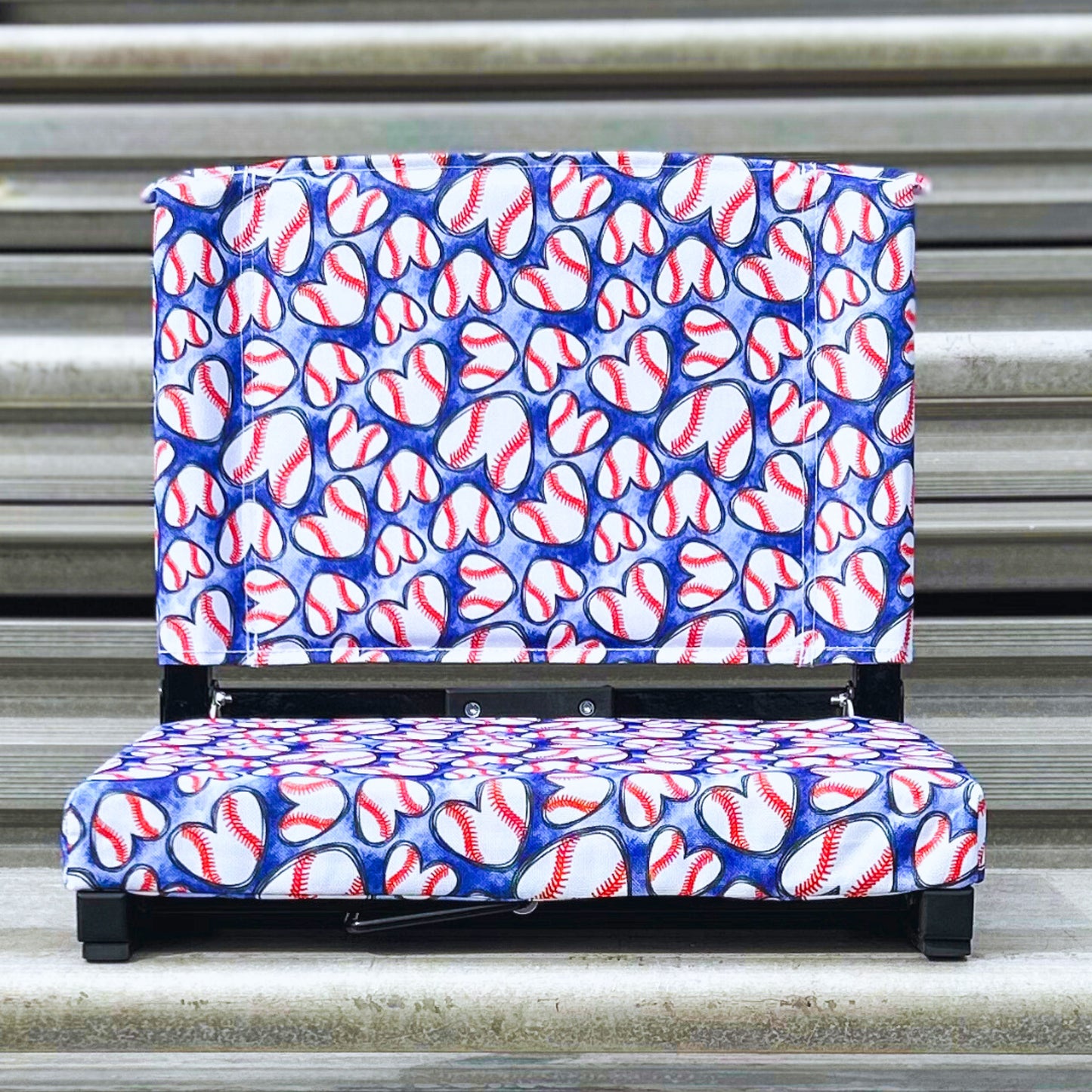 Baseball Hearts Folding Stadium Seat