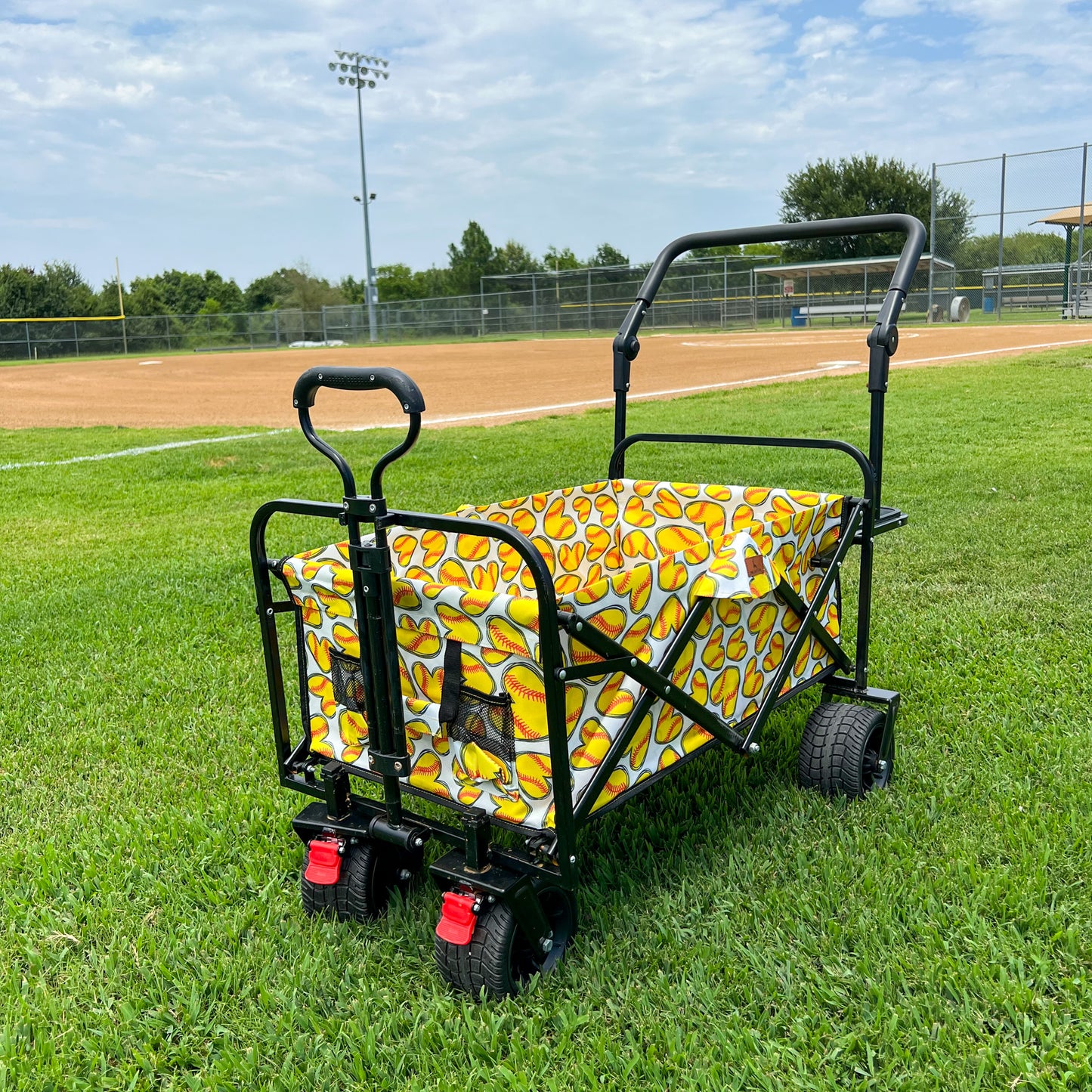 Softball Hearts Stroller Wagon