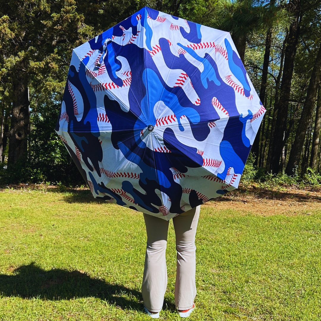 Blue Camo Baseball - Large Golf Umbrella