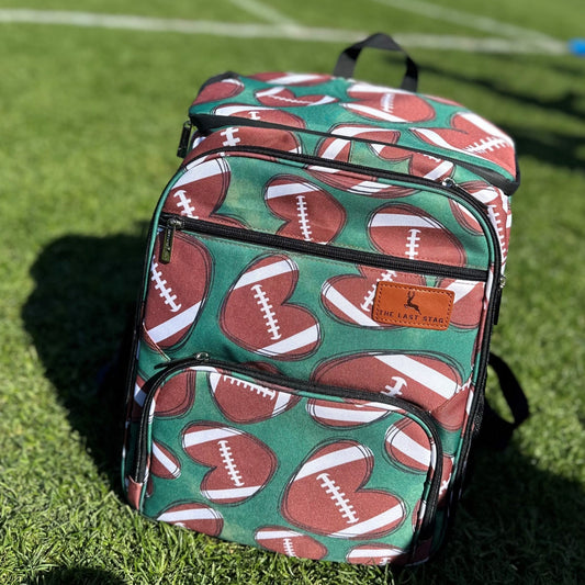 Football Hearts Backpack Cooler