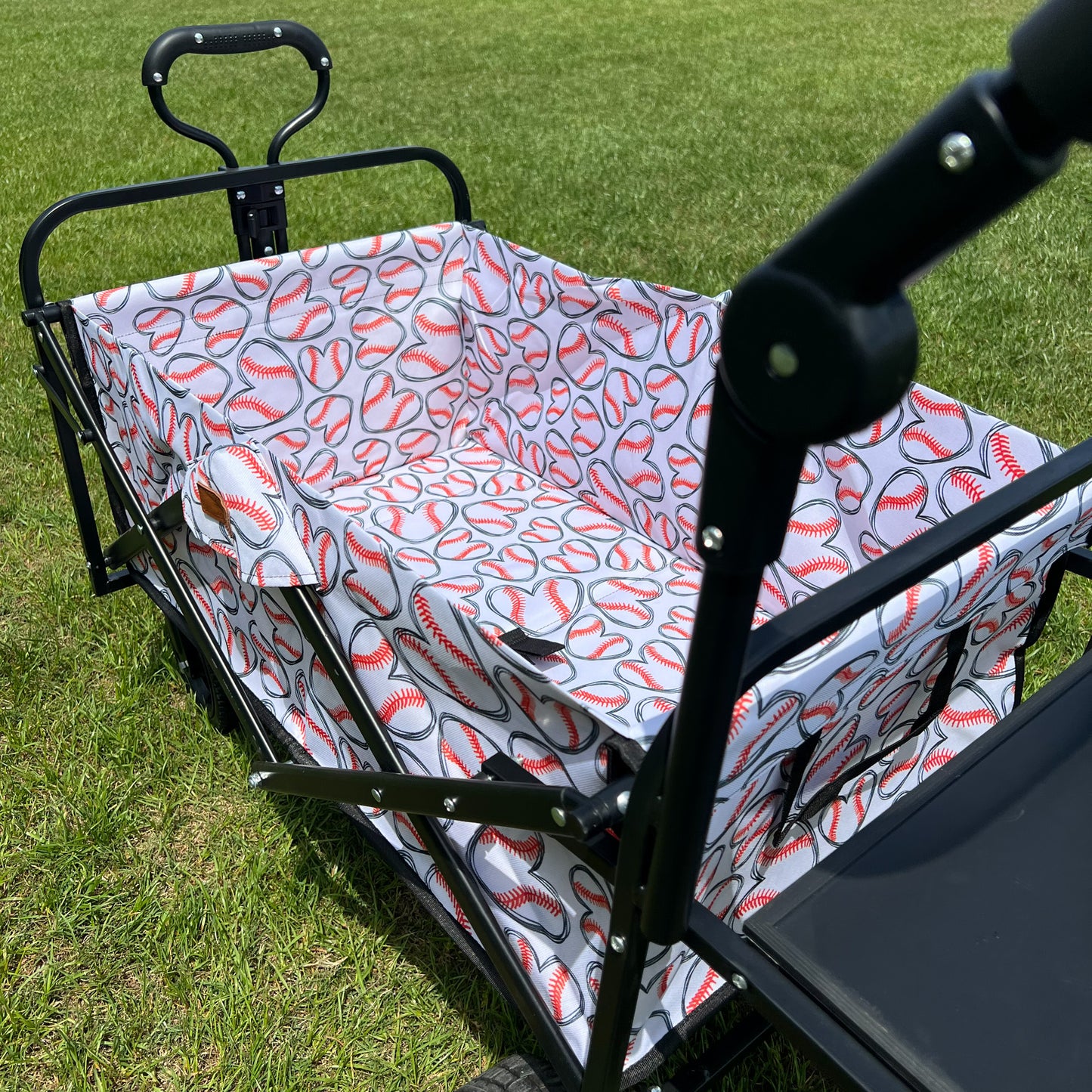 Baseball Hearts Stroller Wagon