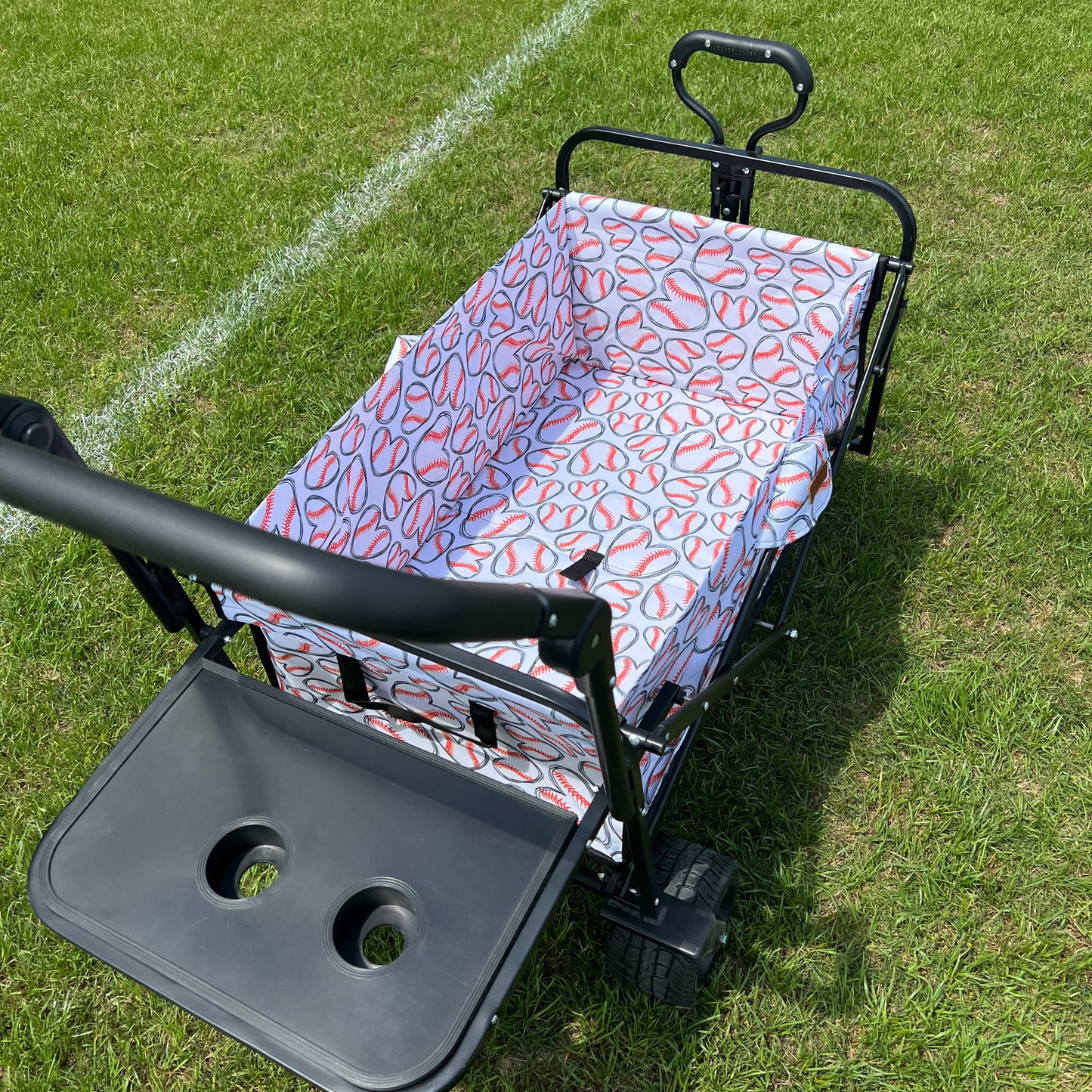 Baseball Hearts Stroller Wagon