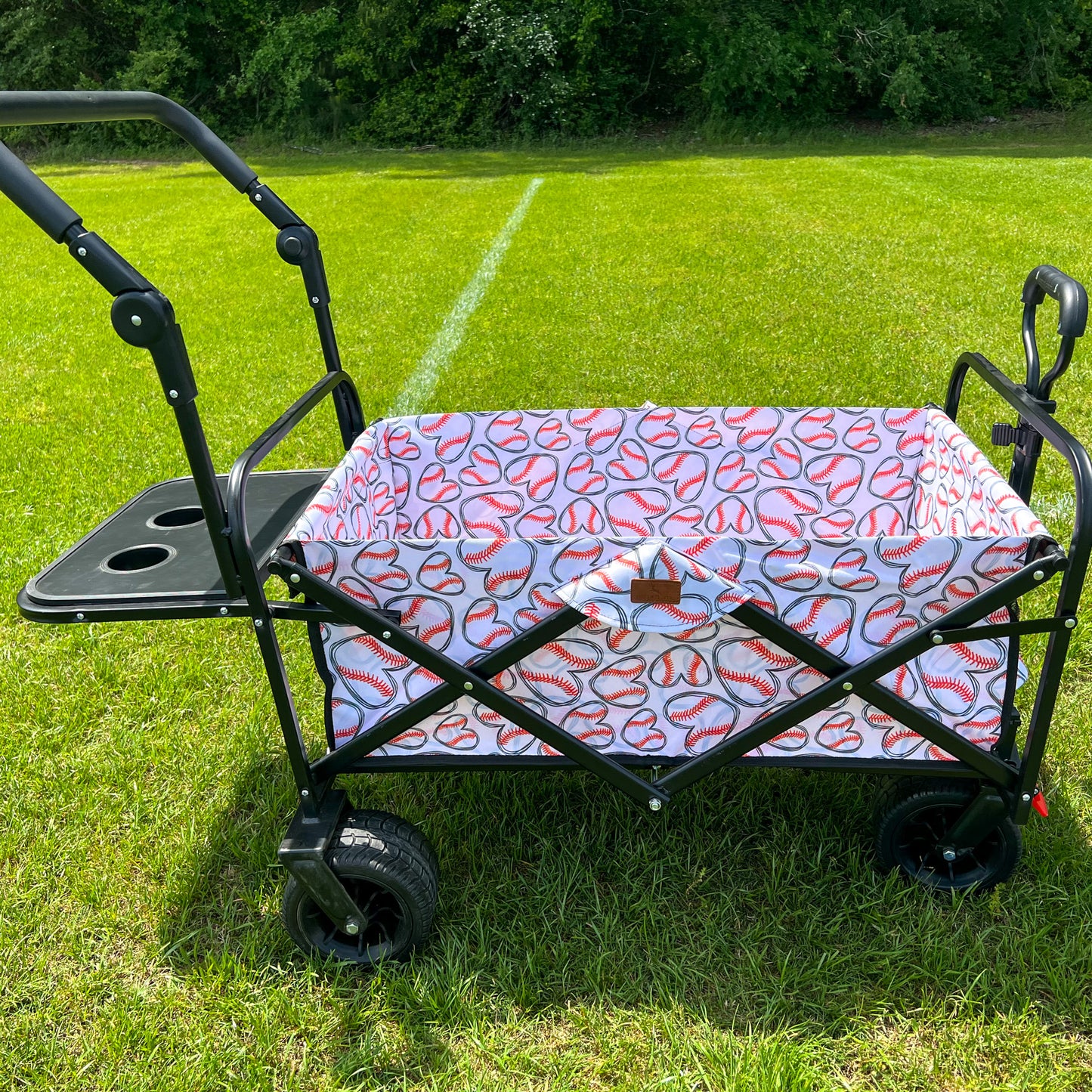 Baseball Hearts Stroller Wagon