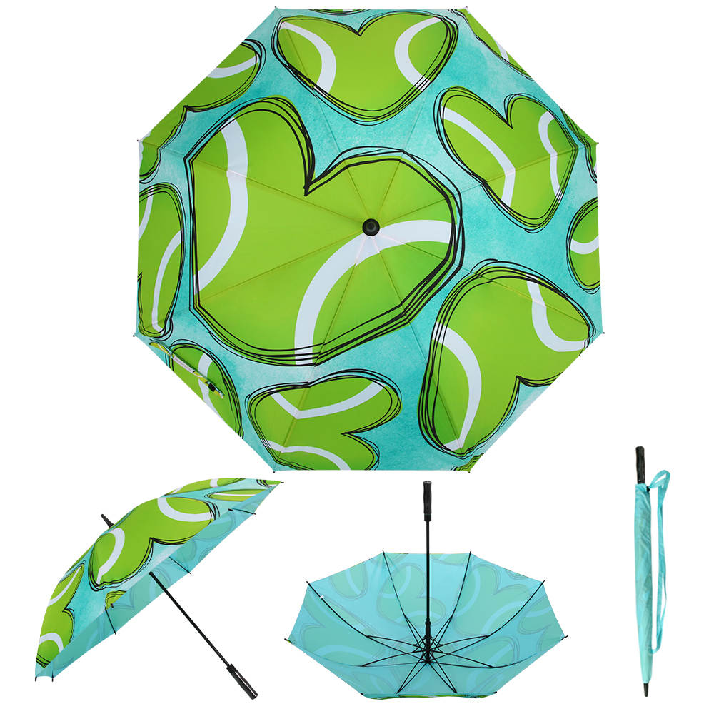 Tennis Hearts - Large Golf Umbrella - Final Sale