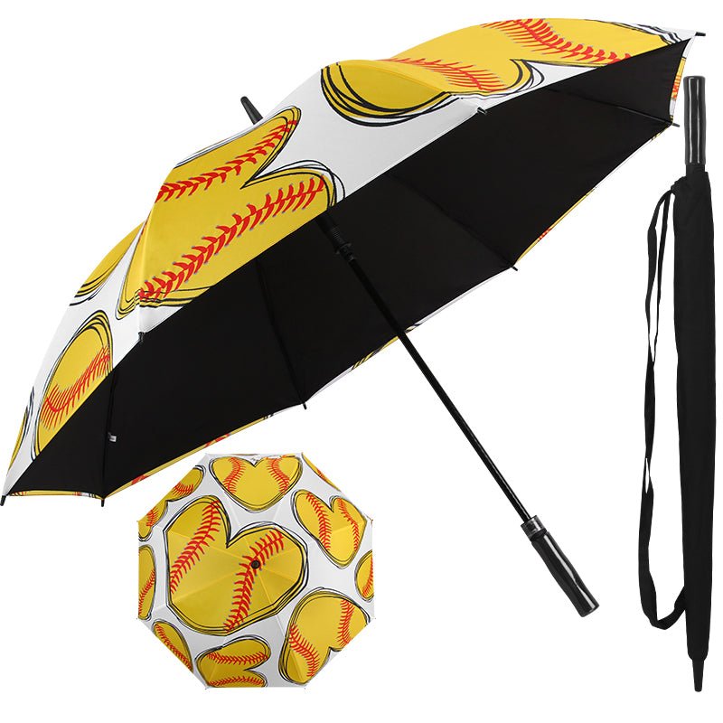 Softball Hearts Large 52" Golf Umbrella - The Last Stag