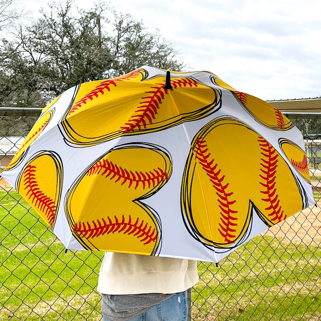 Softball Hearts Large 52" Golf Umbrella - The Last Stag