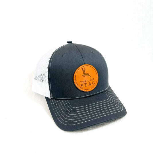 The Last Stag Leather Patch Hat - Charcoal/White - The Last Stag